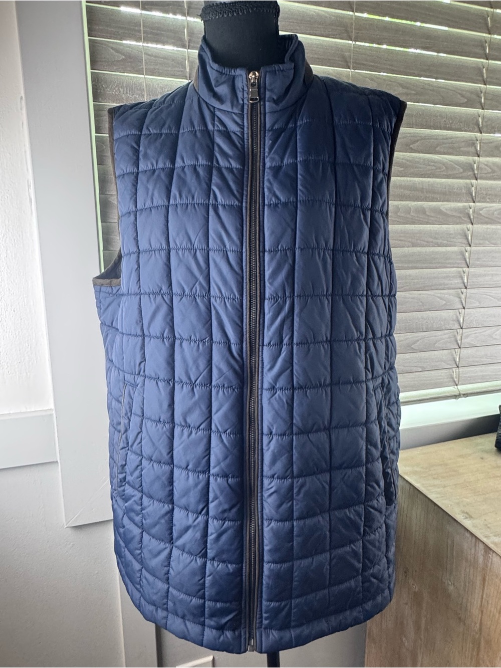 Jos. A. Bank Navy Quilted Zip Vest